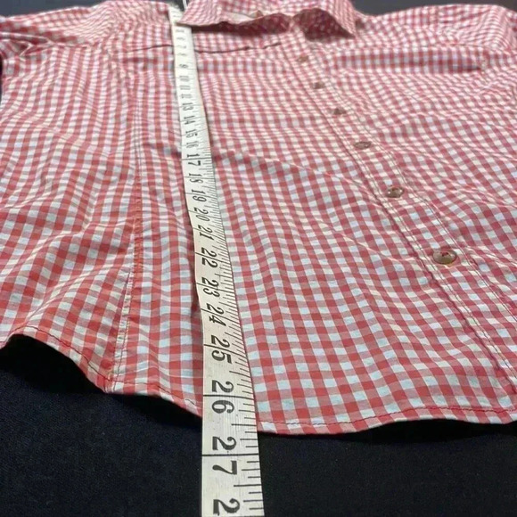 Orvis women’s button up collared blouse with 2 zippered pockets vented back - Picture 4 of 14